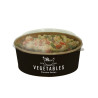 Ensaladera cartón negro con tapa PET 550ml Personalizada 1 Tinta