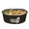 Ensaladera de cartón negro con tapa PET (1200ml) Personalizada 1 tinta