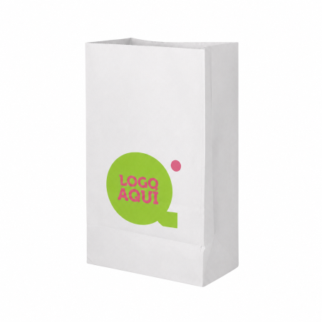 Bolsas de papel blancas grandes sin asas (26+14x40cm) Personalizada
