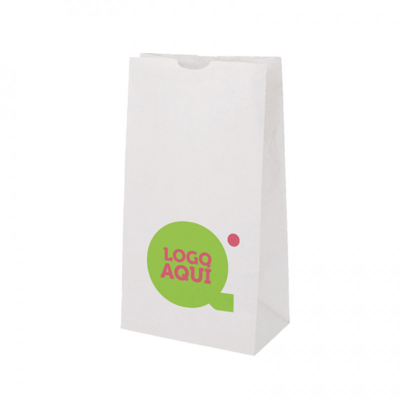 Bolsas de papel blancas grandes sin asas (26+14x40cm) Personalizada
