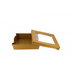 ENVASES DE CARTON KRAFT CON VENTANA 700CC