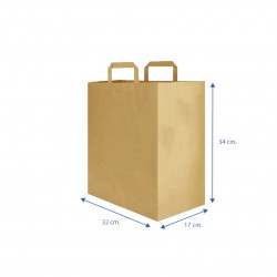 BOLSAS DE PAPEL KRAFT CON ASAS 32X17X34CM